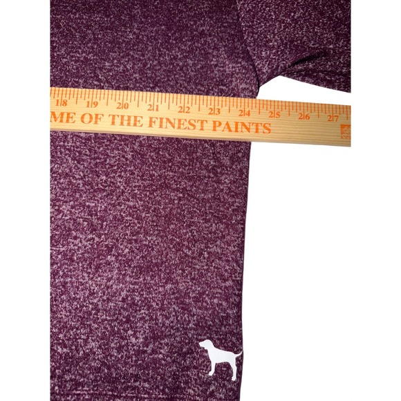 PINK Victoria's Secret Marled Burgundy V Neck Pullover Lounge Athleisure Top M - Picture 5 of 6